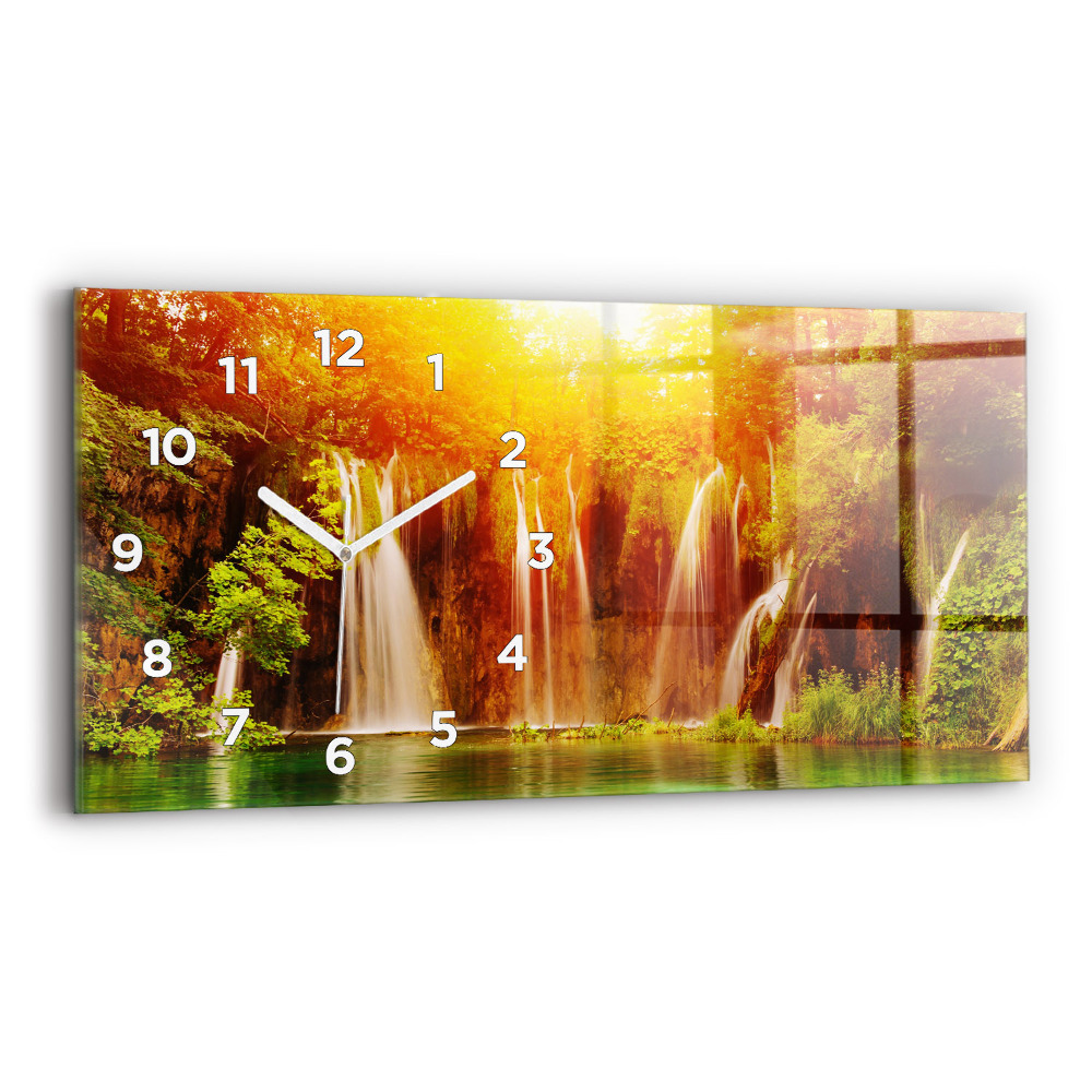 Horloge murale horizontale Vue d'une cascade