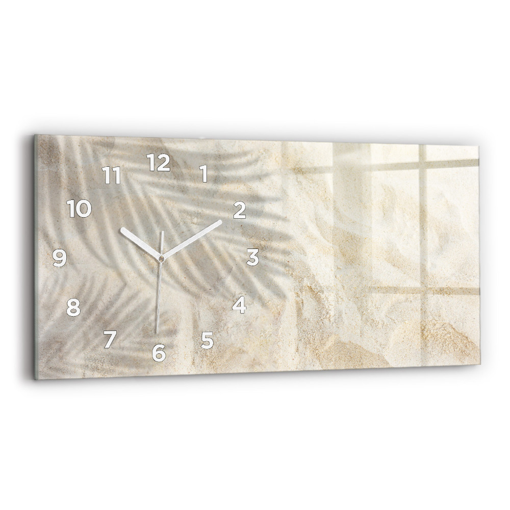 Horloge rectangulaire horizontale Ombre d'un palmier Sable