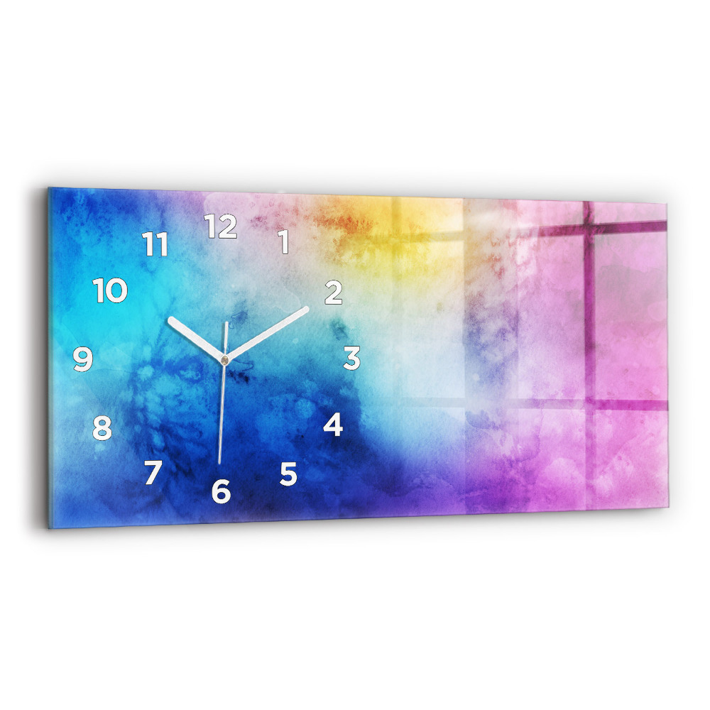 Horloge rectangulaire horizontale Taches colorées