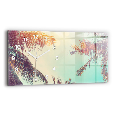 Horloge horizontale en verre Palmiers tropicaux