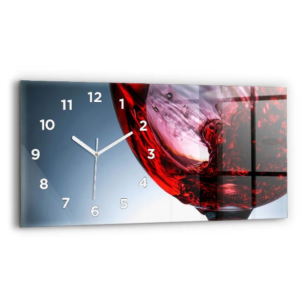 Horloge rectangulaire horizontale Verre à vin