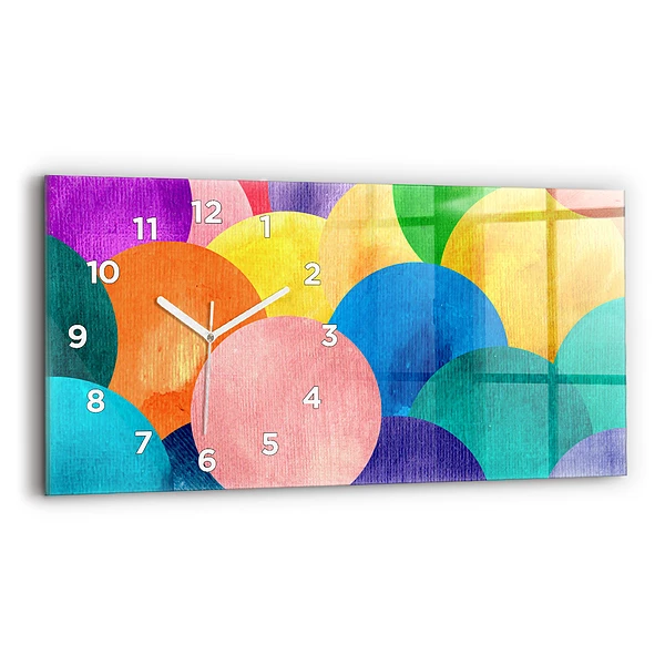 Horloge horizontale en verre Cercles abstraits
