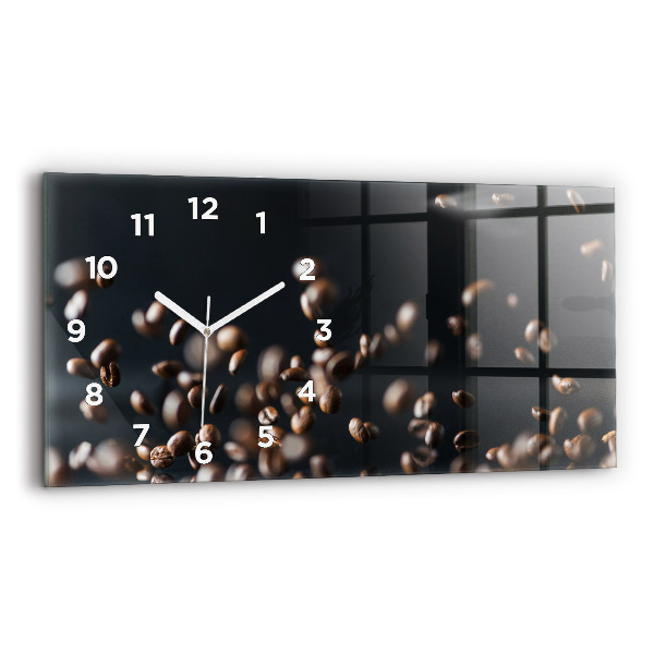 Horloge murale horizontale Grains de café