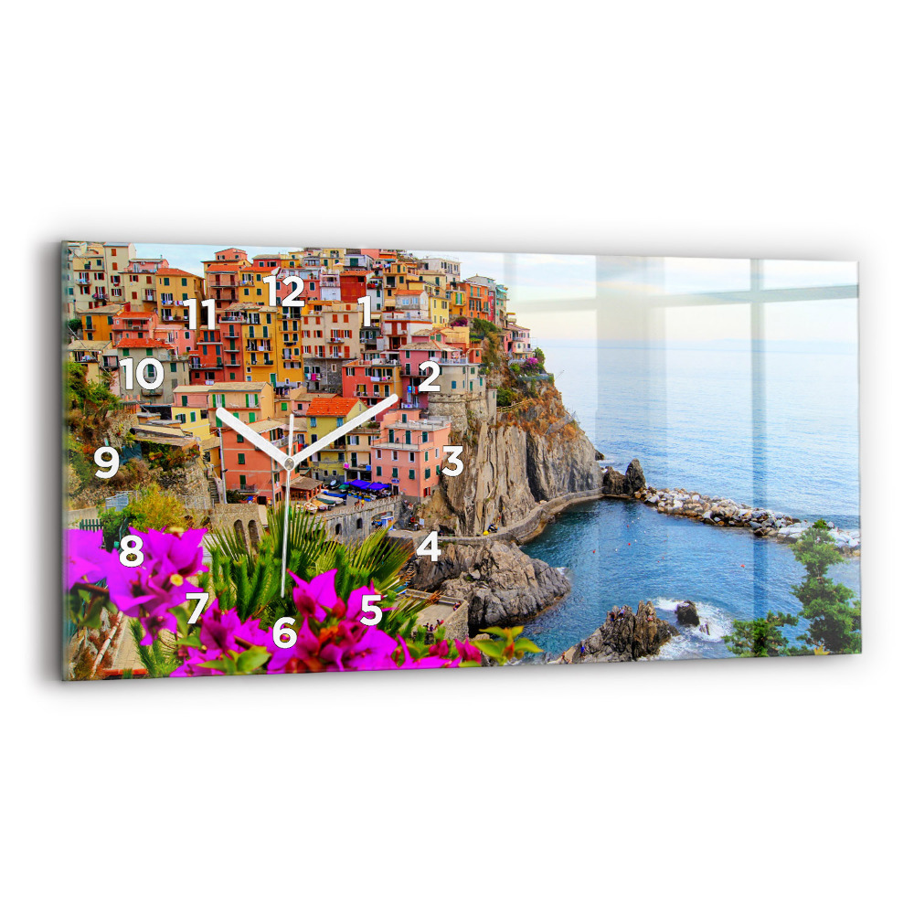 Horloge horizontale en verre Côte des Cinque Terre