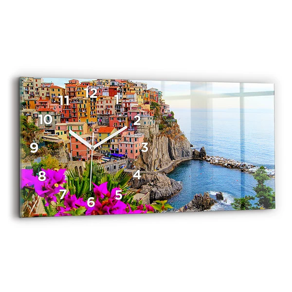 Horloge horizontale en verre Côte des Cinque Terre