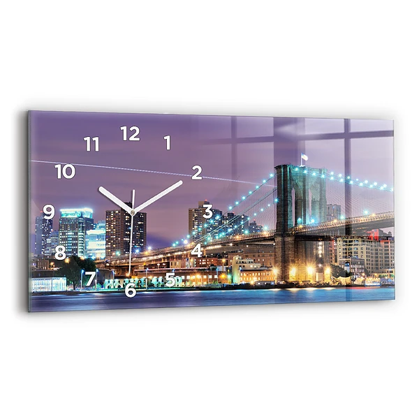 Horloge murale horizontale Pont de Brooklyn et East River