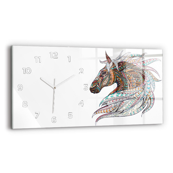 Horloge rectangulaire horizontale Illustration d'un cheval