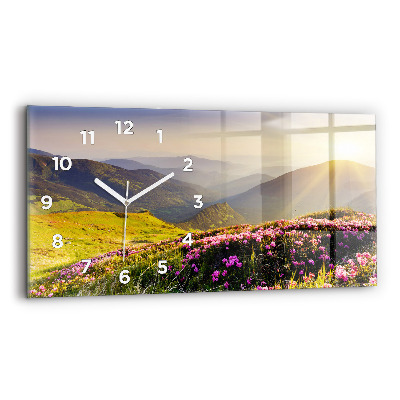 Horloge rectangulaire horizontale Paysage de montagne