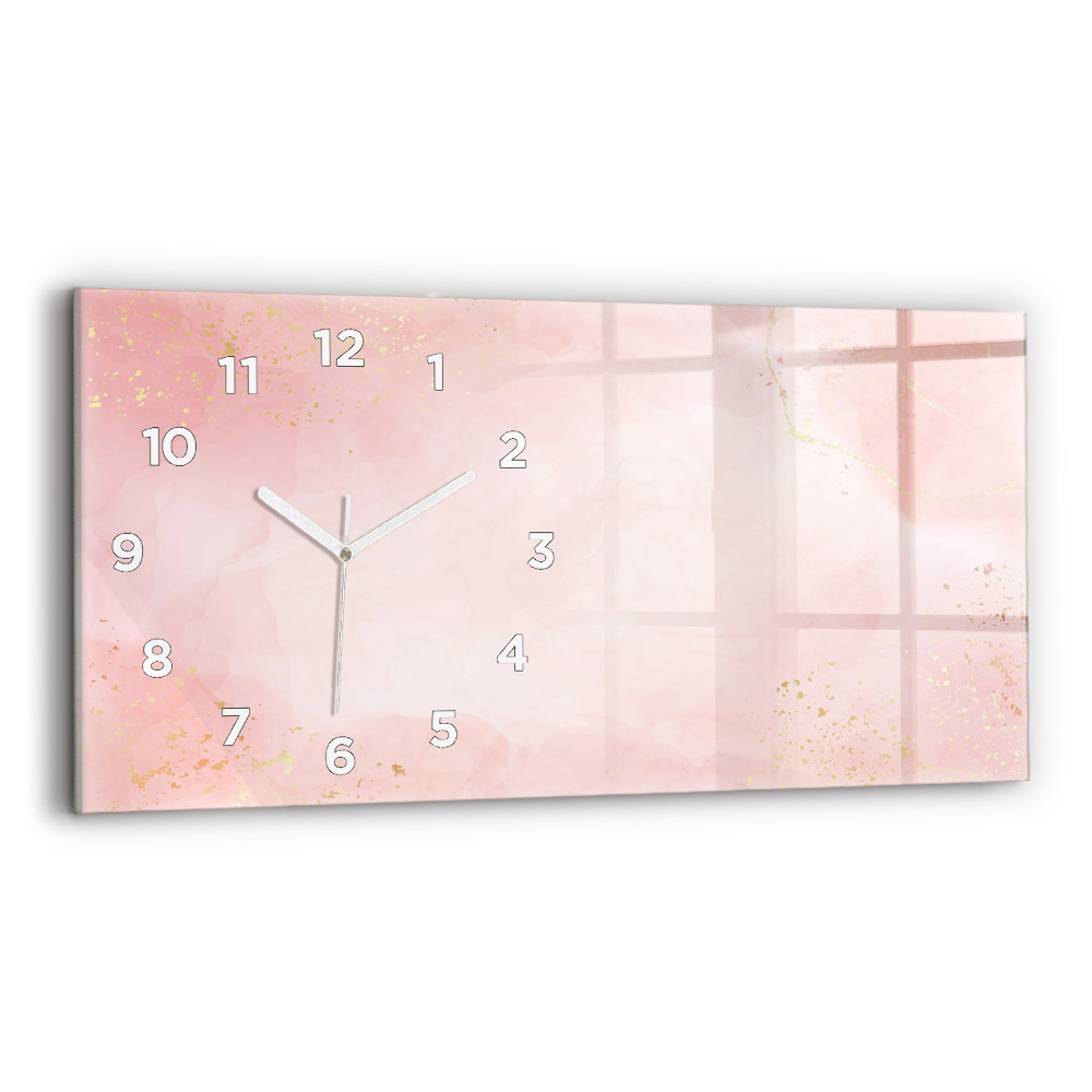 Horloge rectangulaire horizontale Bille rose