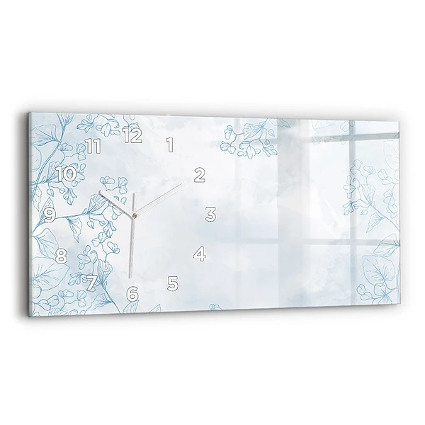Horloge murale horizontale Croquis de plantes