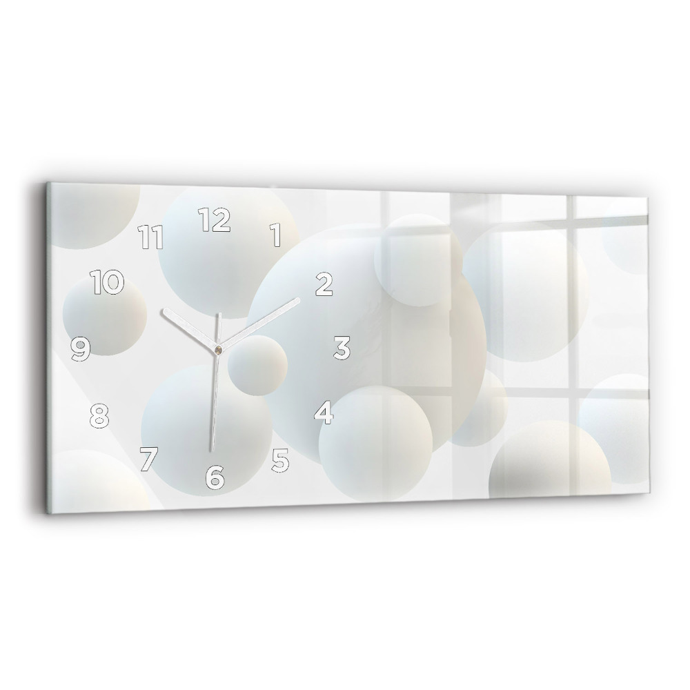 Horloge horizontale en verre Boules abstraites