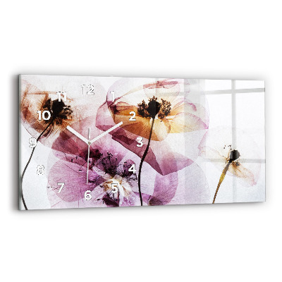 Horloge horizontale en verre Coquelicots secs Fleurs
