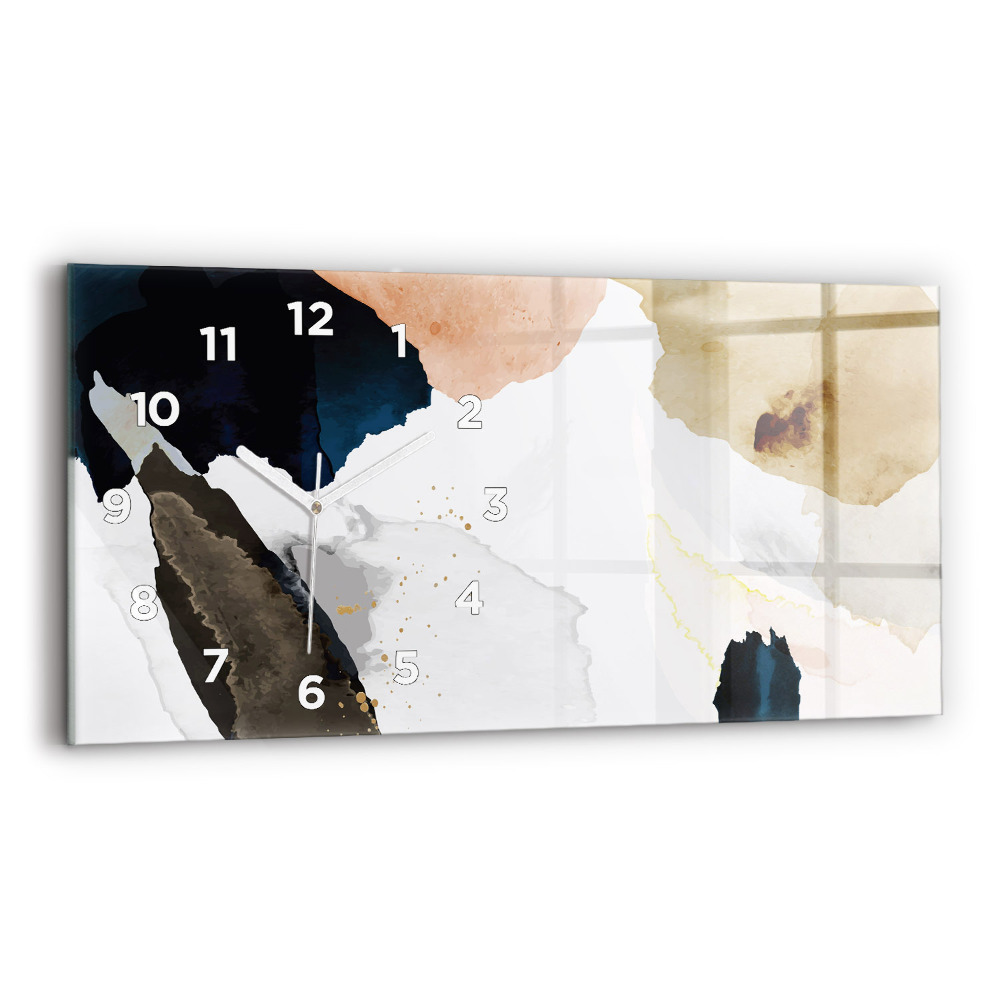 Horloge murale horizontale Abstrait taches