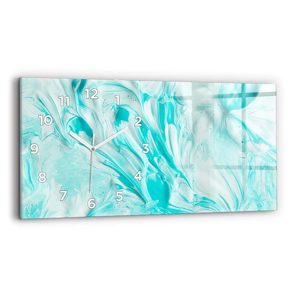 Horloge murale horizontale Abstraction bleue
