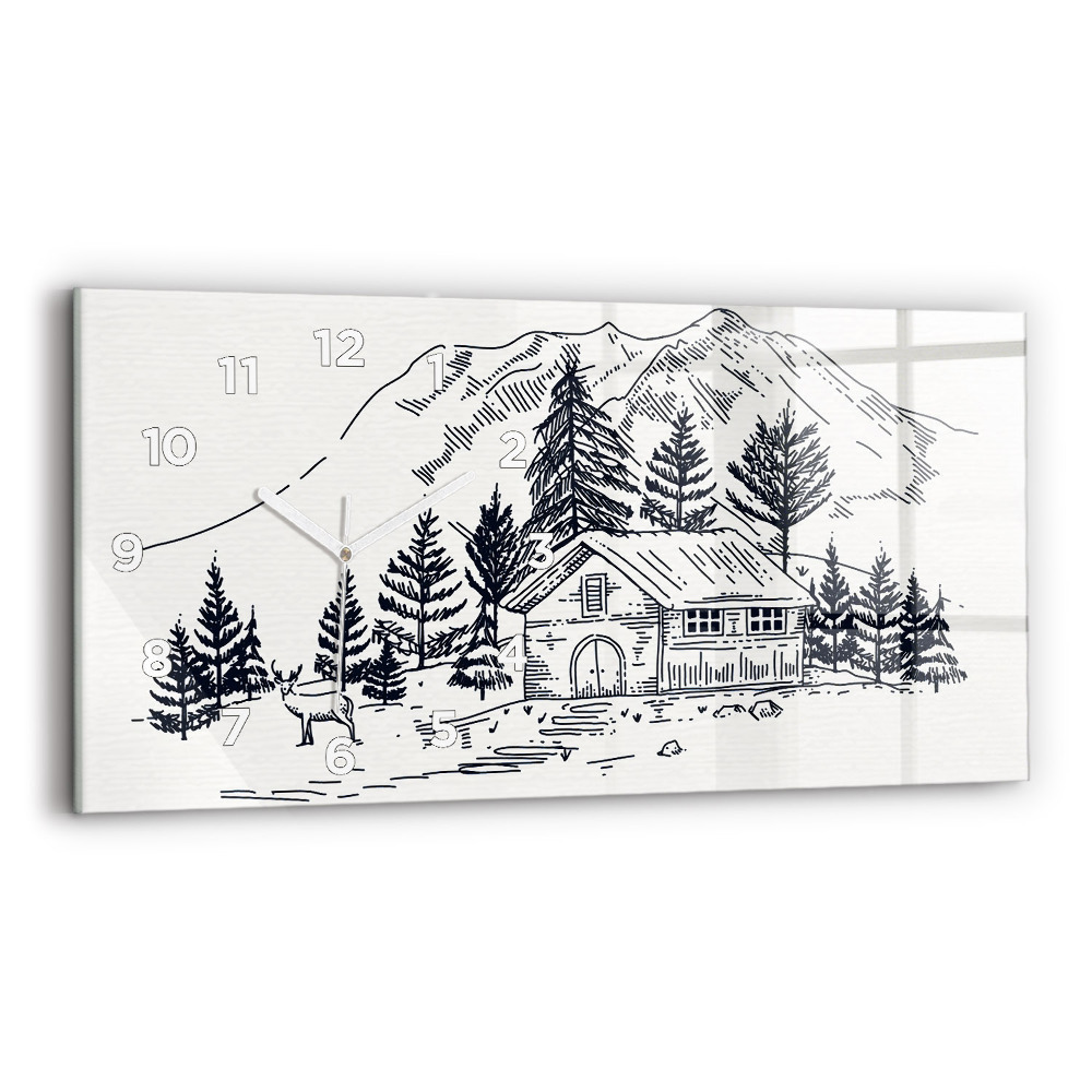 Horloge rectangulaire horizontale Ville de dessin animé