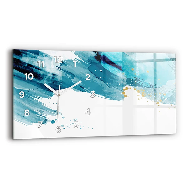 Horloge murale horizontale Coups de pinceau