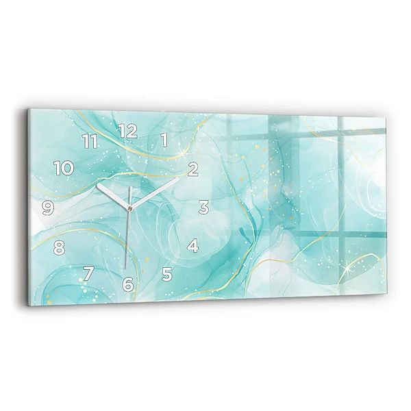 Horloge rectangulaire horizontale Marbre abstrait
