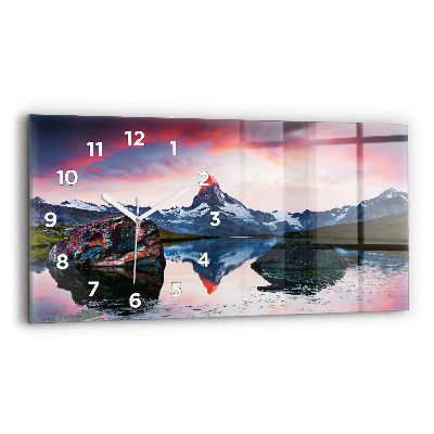 Horloge rectangulaire horizontale Lac Stellisee Cervin