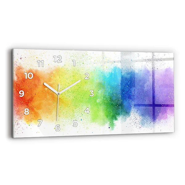 Horloge murale horizontale Arc-en-ciel abstrait
