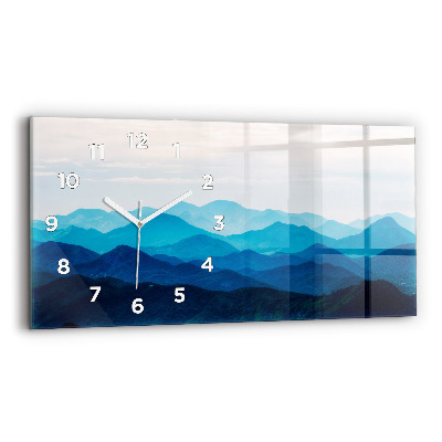 Horloge horizontale en verre Montagne en aquarelle