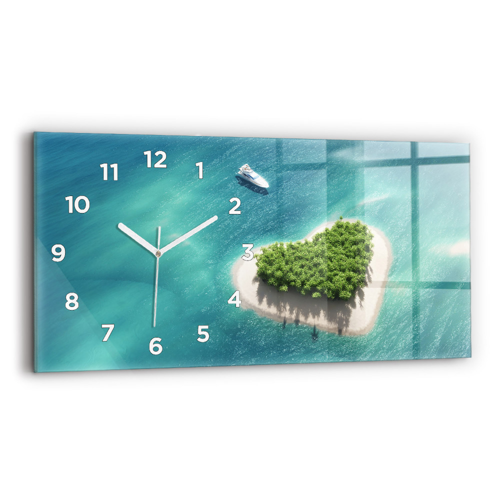 Horloge murale horizontale Île du cœur