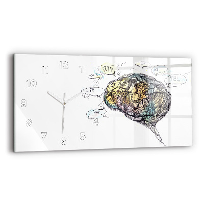 Horloge murale horizontale Représentation artistique du cerveau