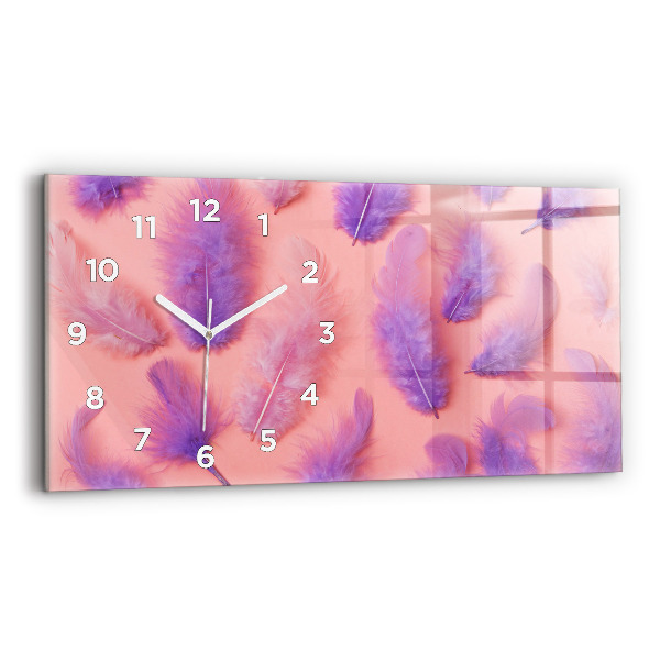 Horloge rectangulaire horizontale Plumes colorées