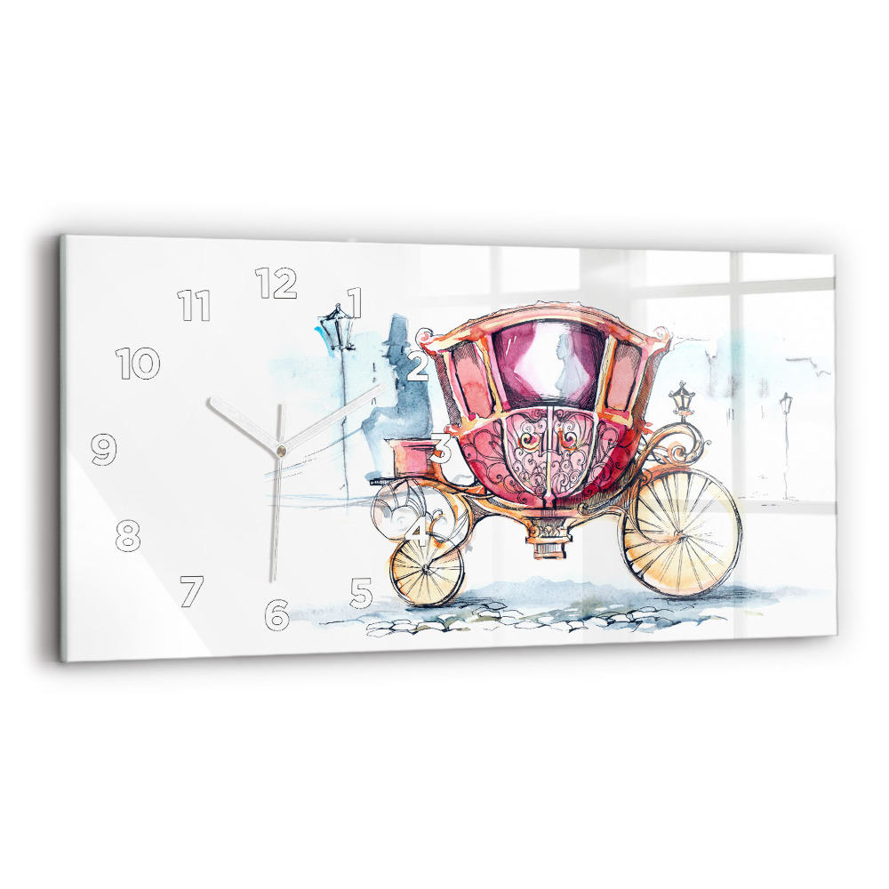 Horloge murale horizontale Ancien carrosse de la reine