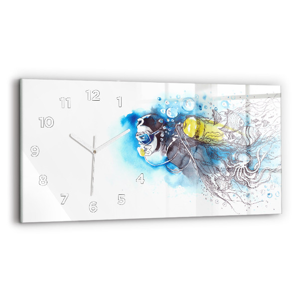 Horloge murale horizontale Vie sous-marine de poissons