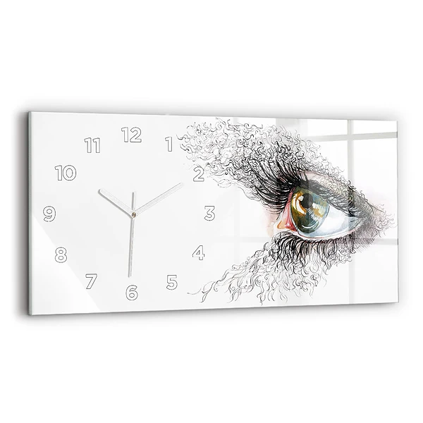 Horloge murale horizontale Dessin d'un œil humain