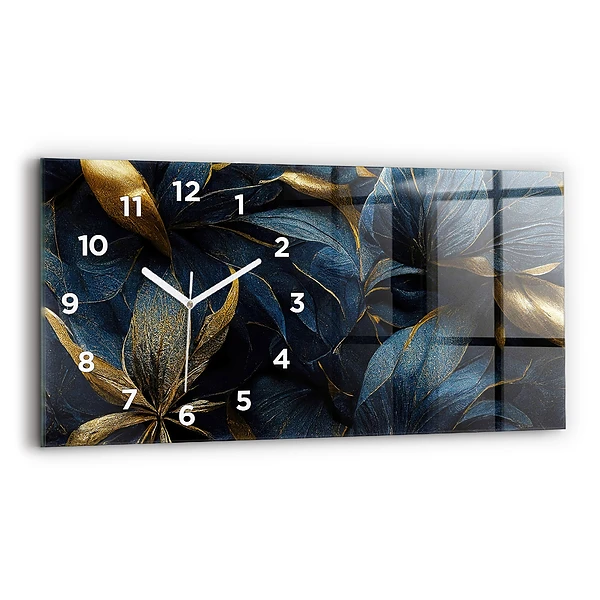 Horloge murale horizontale Fleurs décoratives
