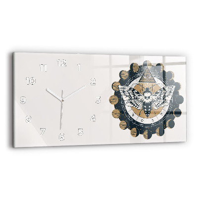 Horloge rectangulaire horizontale Phases de la lune et œil