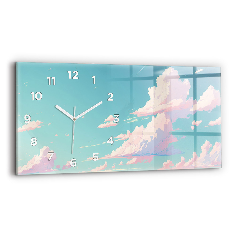 Horloge murale horizontale Ciel pastel