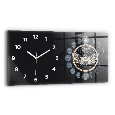 Horloge horizontale en verre Phases de la lune