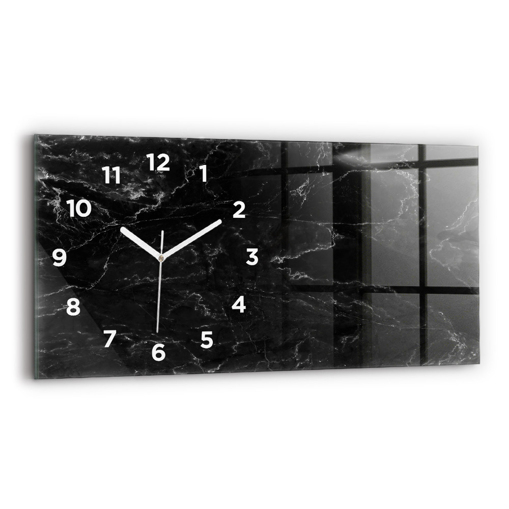 Horloge rectangulaire horizontale Marbre noir
