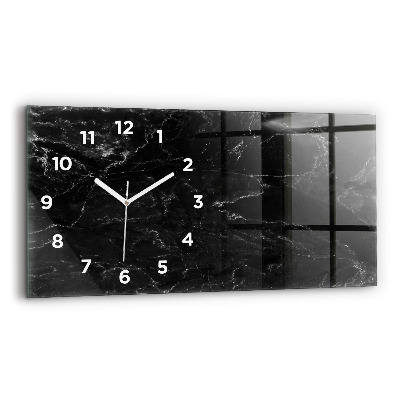 Horloge rectangulaire horizontale Marbre noir