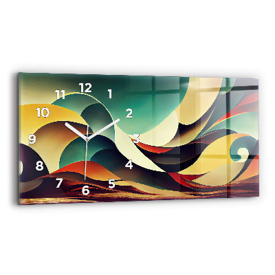 Horloge rectangulaire horizontale Fond de lignes abstraites
