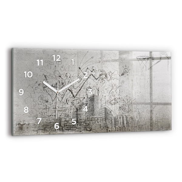 Horloge rectangulaire horizontale Croquis d'une ville