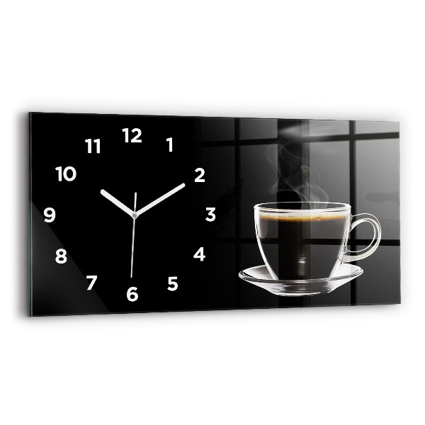 Horloge rectangulaire horizontale Café noir