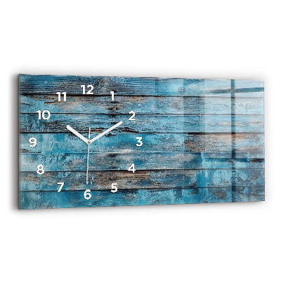 Horloge rectangulaire horizontale Planches bleues