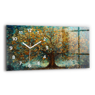 Horloge horizontale en verre Arbre mosaïque