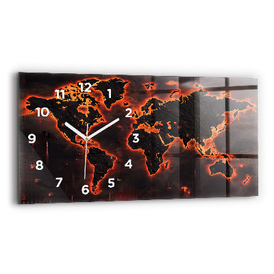 Horloge rectangulaire horizontale Carte du monde