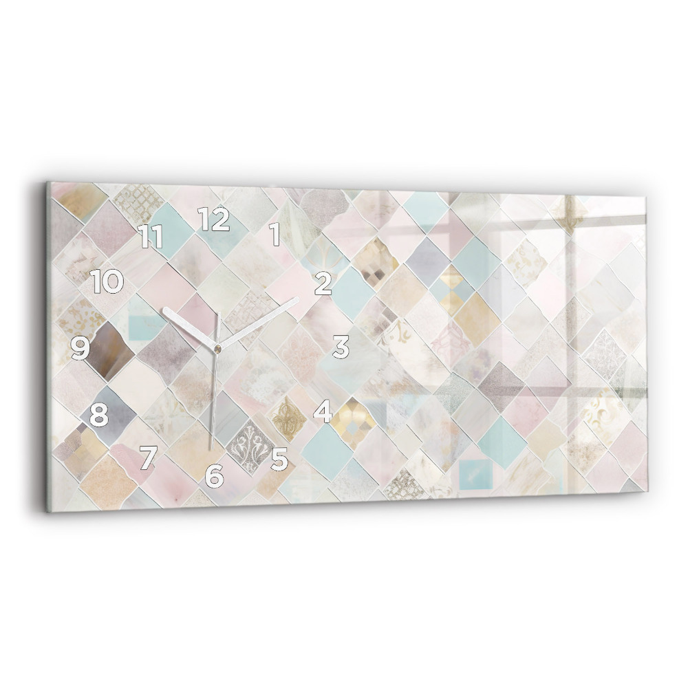 Horloge murale horizontale Tuiles colorées