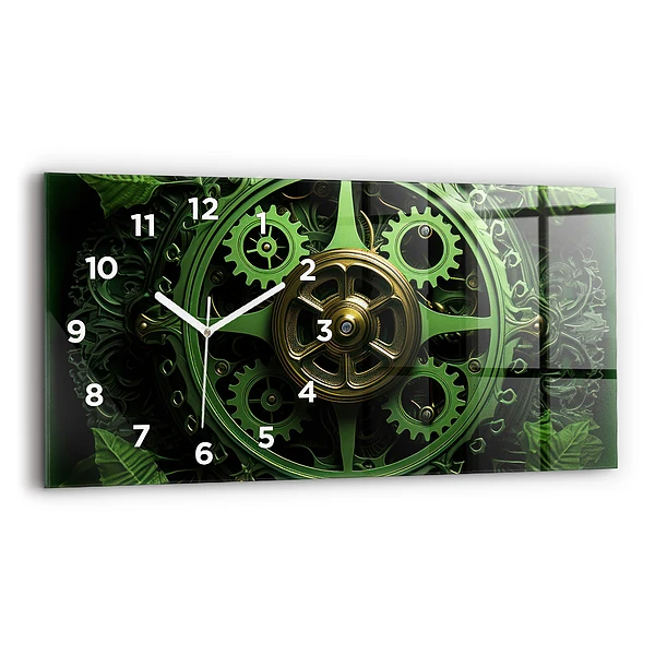 Horloge murale horizontale Mécanisme vert