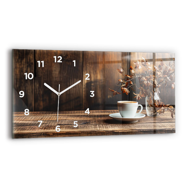 Horloge murale horizontale Tasse de café