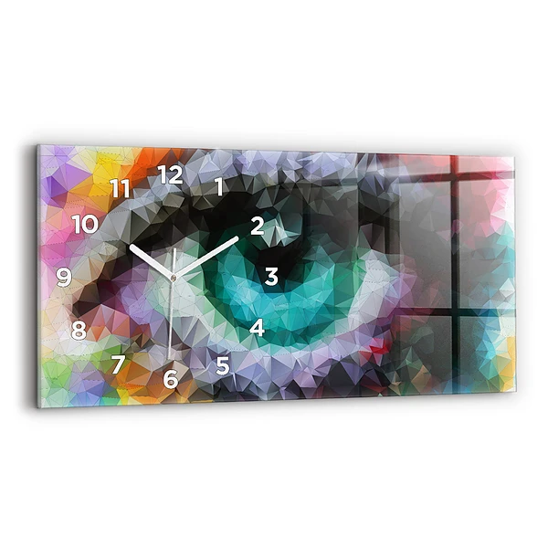 Horloge horizontale en verre Oeil humain coloré