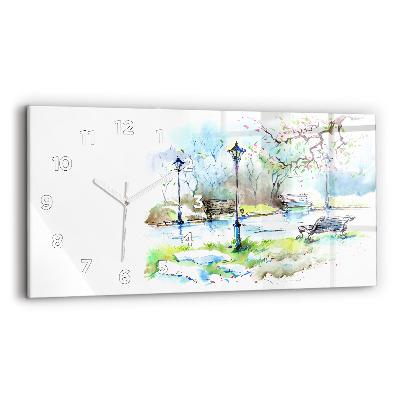 Horloge murale horizontale Printemps pittoresque