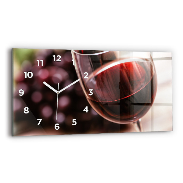 Horloge rectangulaire horizontale Verre de vin rouge