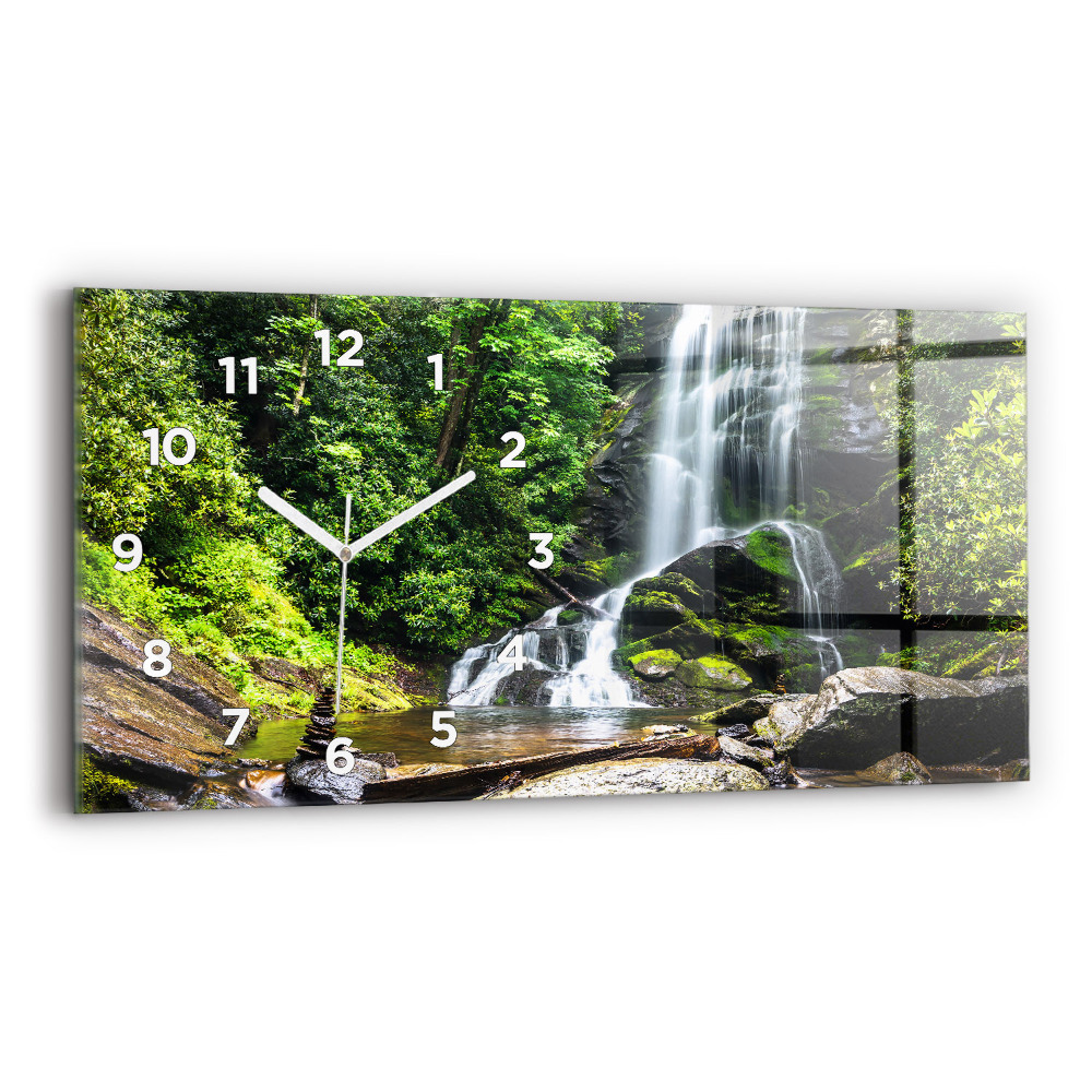 Horloge murale horizontale Forêt de cascades
