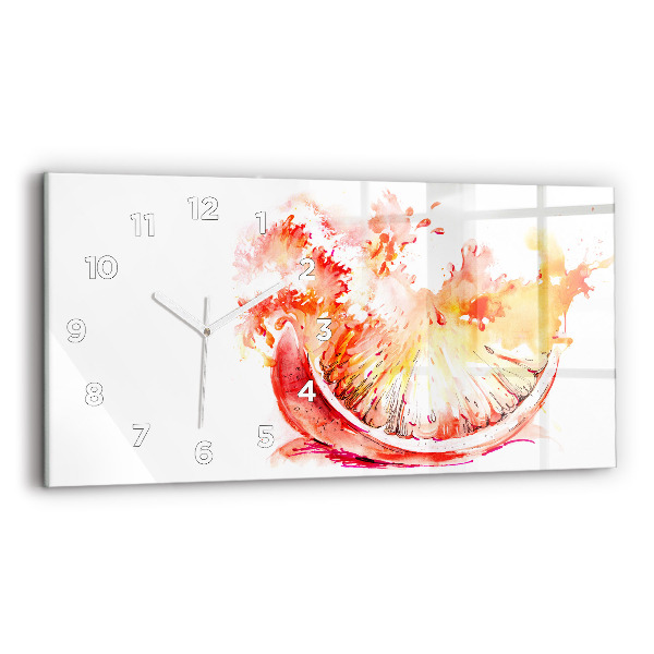 Horloge murale horizontale Orange peinte